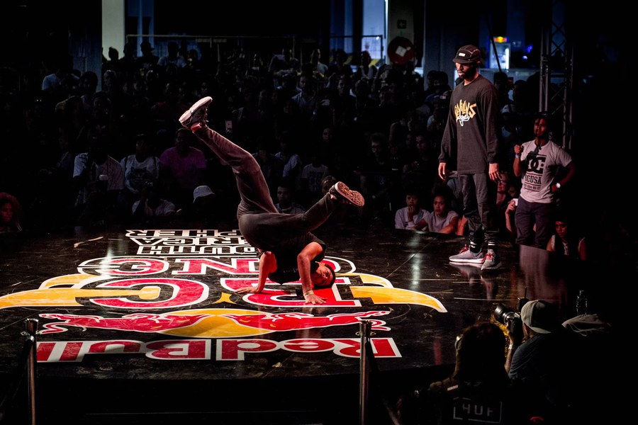 Bboy Meaty competing at Red Bull BC One