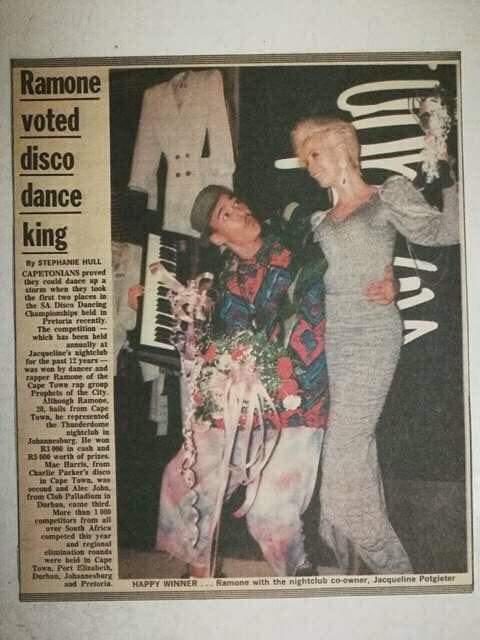 Ramone voted disco dance king — newspaper feature